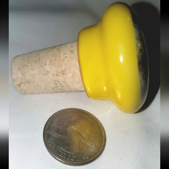 :* 6 Wine Glass Charms 3 scenic Italy porcelain Wine bottle corks & wine butler - Picture 6 of 12